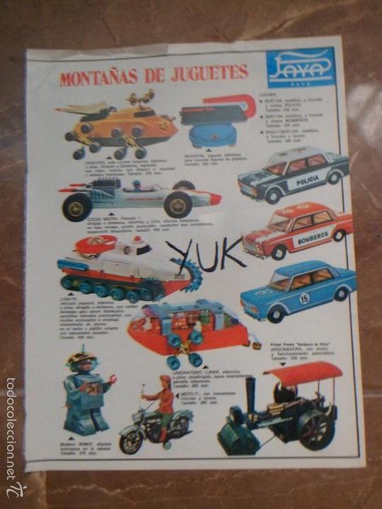 Brinquedos antigos: PRECIOSO ANUNCIO - PUBLICIDAD DE JUGUETES JAYA - PAYA - ORIGINAL - A&Ntilde;OS 70 - TAMA&Ntilde;O 26 * 34 CM