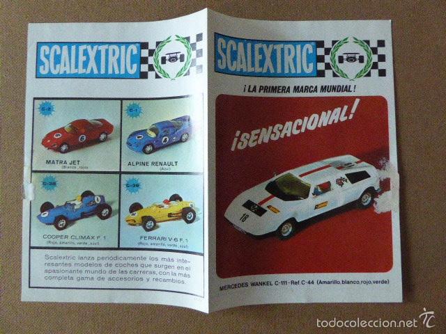 Brinquedos antigos: DIPTICO DE SCALEXTRIC.  15 X 22 CM PLEGADO.