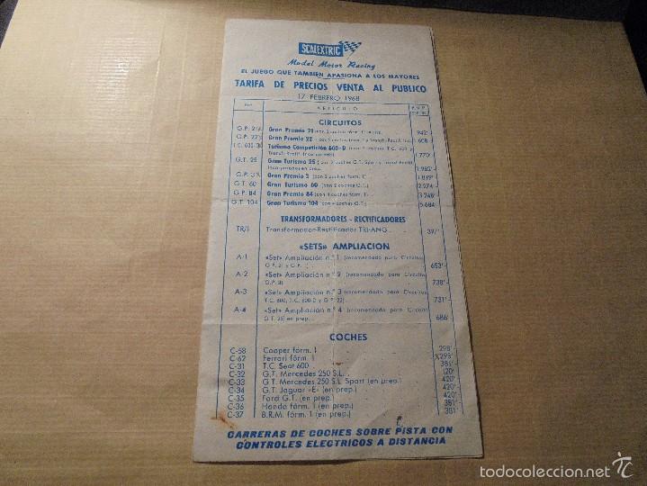 Giocattoli antichi: SCALEXTRIC TARIFA DE PRECIOS 17 FEBRERO 1968 - 4 PAG. 21X11 CM.