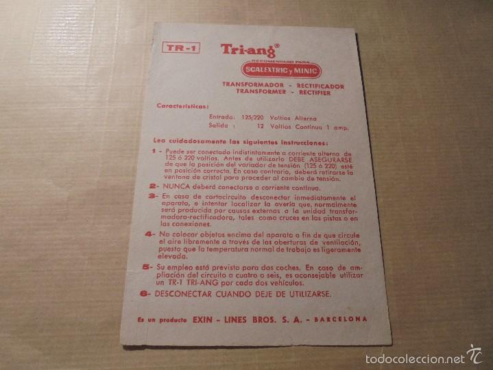 Giocattoli antichi: SCALEXTRIC - FOLLETO TRANSFORMADOR 15,5X10,5 CM. A&Ntilde;OS 70