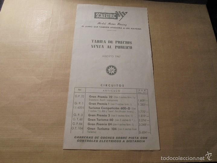 Giocattoli antichi: SCALEXTRIC - TARIFA DE PRECIOS AGOSTO 1967 - 4 PAG. 21,5X11 CM.
