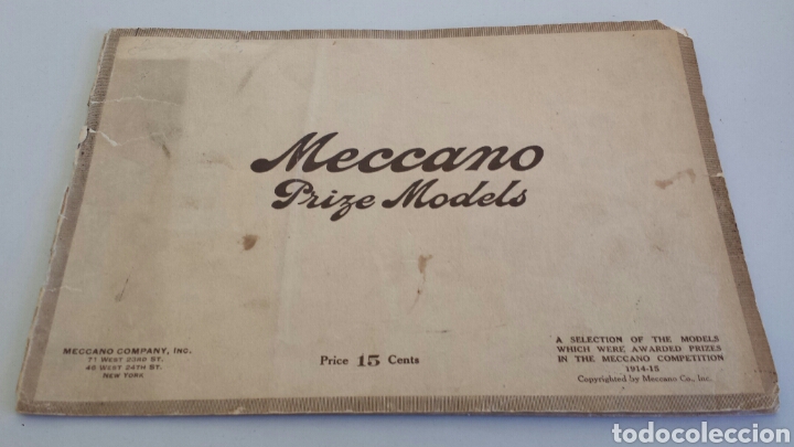Juguetes antiguos: Catalogo meccano con modelos concurso 1914 1915 edicion EEUU