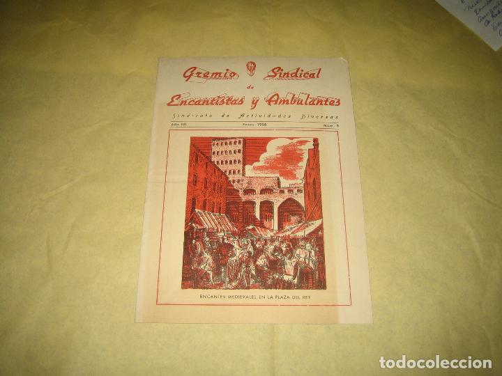 Giocattoli antichi: ENCANTISTAS Y AMBULANTES 1958 - FOLLETO DEL GREMIO
