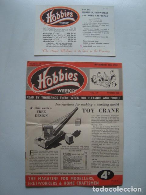 Brinquedos antigos: HOBBIES WEEKLY (VOL. 117, NUMBER 3028, NOVEMBER 11TH 1953). JUGUETES Y JUEGOS.