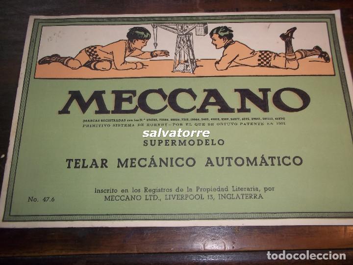 Brinquedos antigos: MECCANO.SUPERMODELO.TELAR MECANICO AUTOMATICO.N&ordm; 47.6. 12 PAGINAS. ESTUPENDO ESTADO