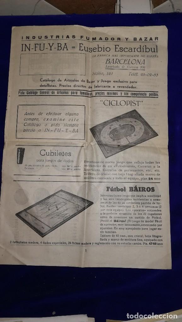 Brinquedos antigos: ANTIGUO CATALOGO DE JUEGO IN-FU-Y-BA, EUSEBIO ESCARDIBULL, BARCELONA, A&Ntilde;O 1950