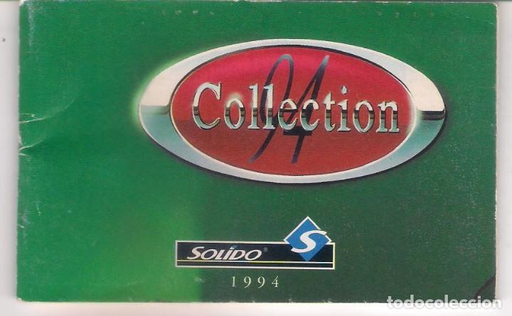 Juguetes antiguos: CATALOGO DE COCHES SOLIDO COLLECTION  1994 .