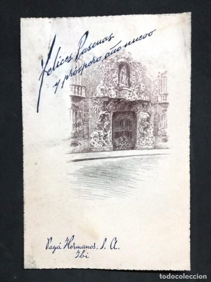 Brinquedos antigos: TARJETA DE HERMANOS PAYA S.A IBI. TARJETA FELICES PASCUAS