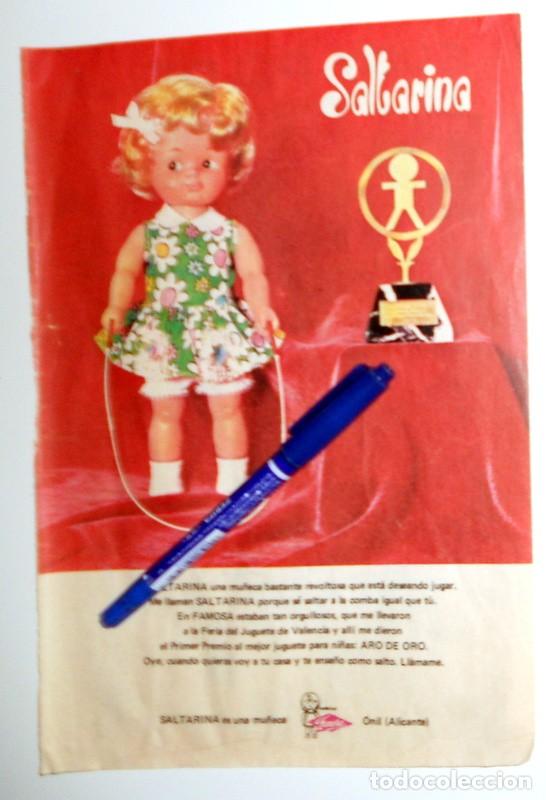Brinquedos antigos: HOJA PUBLICIDAD MU&Ntilde;ECA SALTARINA FAMOSA ONIL ALICANTE - JUGUETES VINTAGE