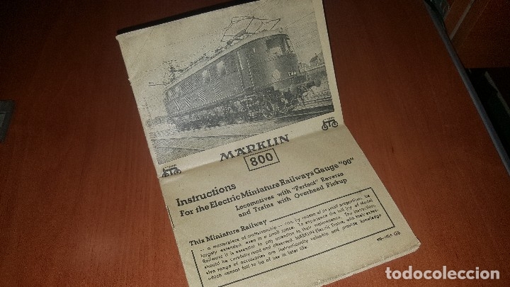 Brinquedos antigos: Marklin 800, folleto de instruciones en ingles