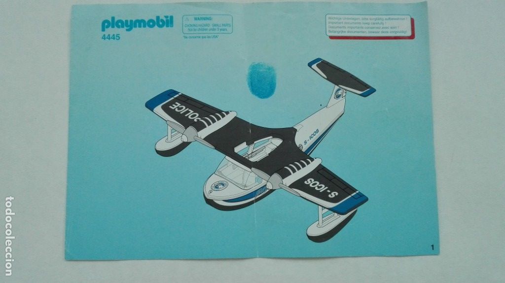 Juguetes antiguos: PLAYMOBIL : CUADERNO DE INSTITUCIONES PARA MONTAJE DEL AVI&Oacute;N DE POLICIA