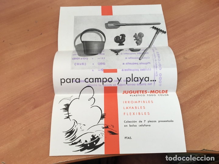 Juguetes antiguos: HOJA CATALOGO JUGUETES MOLDE PASTICO COLOR PARA CAMPO Y PLAYA (COIB36)