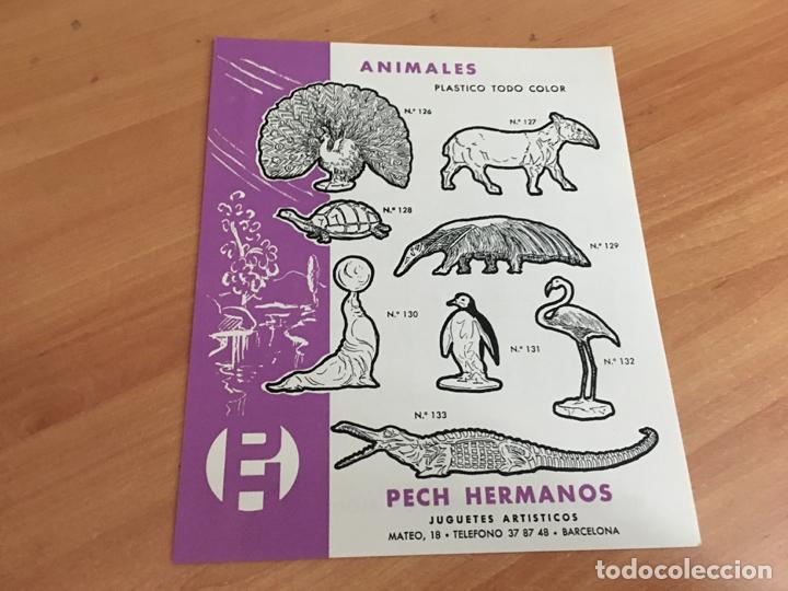 Juguetes antiguos: PECH HERMANOS ANIMALES PLASTICO TODO COLOR HOJA CATALOGO (COIB37)