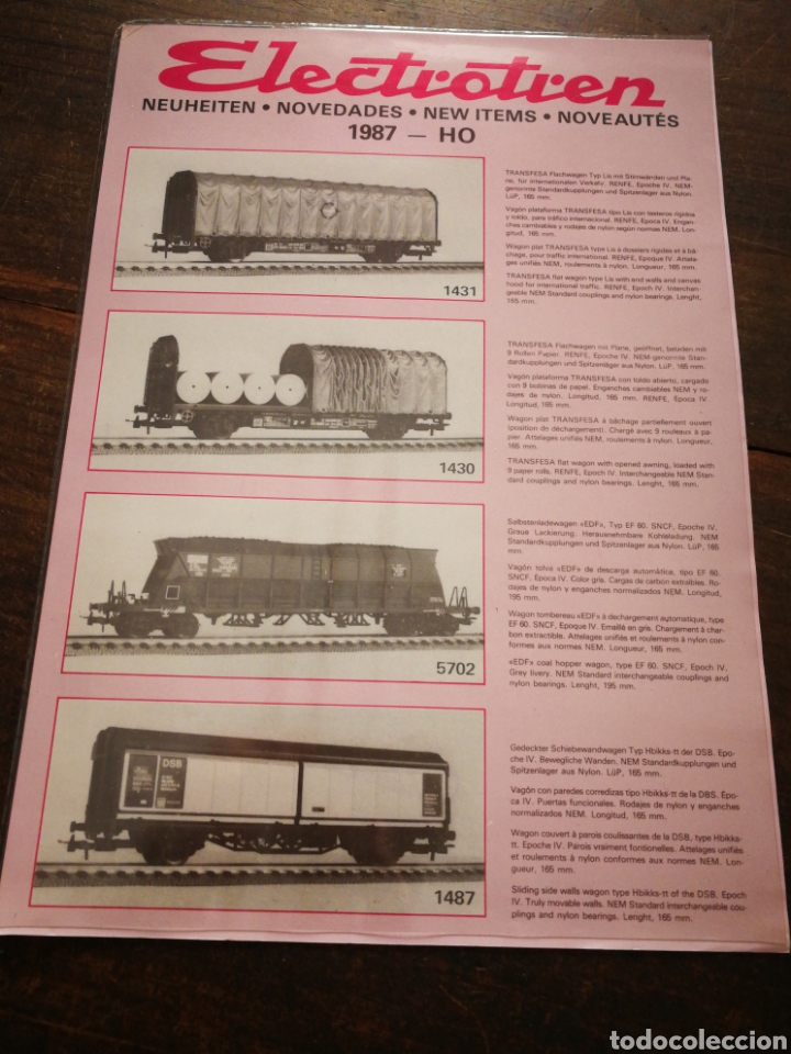 Old Toys: FOLLETO PUBLICIDAD CAT&Aacute;LOGO ELECTROTREN (TRENES EL&Eacute;CTRICOS MINIATURA, HO) NOVEDADES 1987.