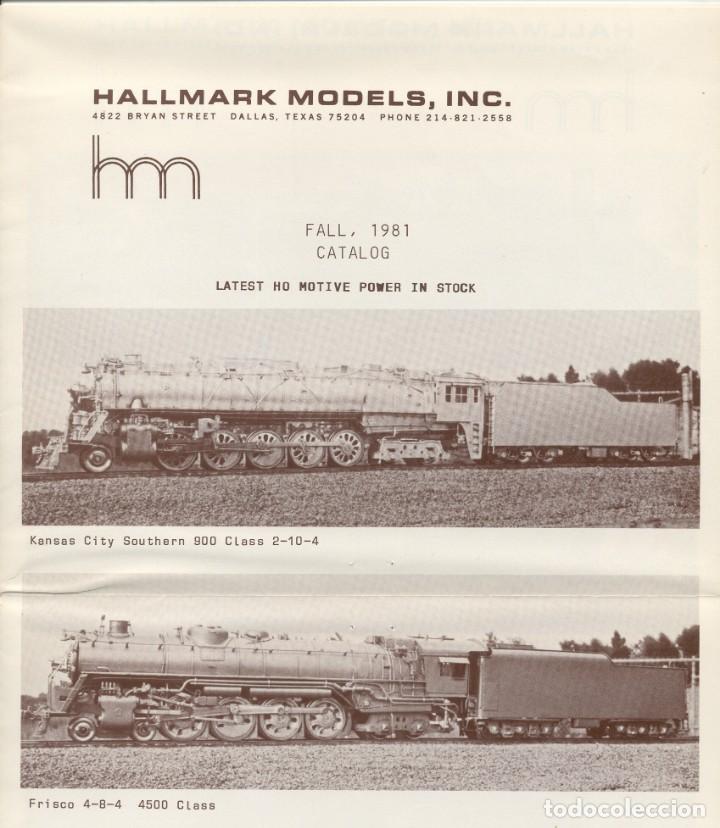 Juguetes antiguos: cat&agrave;logo HALLMARK MODELS HM Fall 1981 First Class HO O & On3 Scale - Folder - en ingl&eacute;s - Foto 1