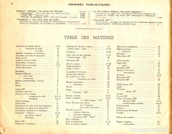 Catalogue JEP (Jouet De Paris) - Tarifs Détail Janvier 1939 - Bon état