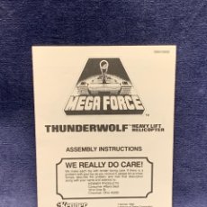 Juguetes antiguos: INSTRUCCIONES MONTAJE MEGA FORCE THUNDERWOLF HEAVY LIFT HELICOPTER 1989 14X11CMS. Lote 285232343