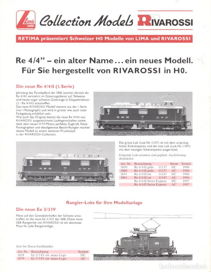 Juguetes antiguos: Cat&aacute;logo LIMA 1997 RIVAROSSI Collection Schweizer Models - en alem&agrave;n - Foto 1
