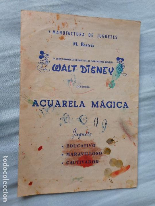 Jouets Anciens: ANTIGUO DIPTICO WALT DISNEY ACUARELA MAGICA MANUFACTURA JUGUETES M. BARTRES