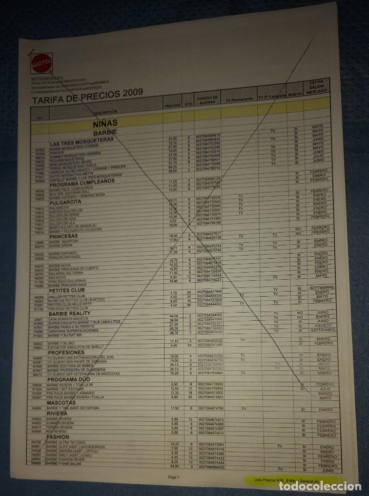 Juguetes antiguos: MATTEL CATALOGO TARIFA PRECIOS - Foto 1