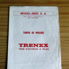 Juguetes antiguos: MODEL IBER - TRENEX - TARIFA PRECIOS - 12 FEBRERO 1987 - FOLLETO CATALOGO DIPTICO