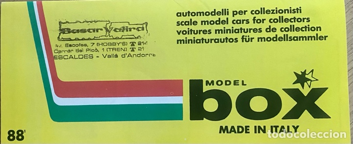 Old Toys: Folleto model Box Made in Italy 88&rsquo;