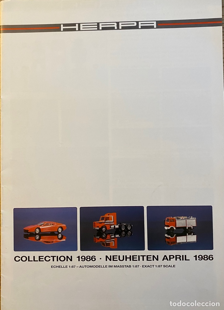 Brinquedos antigos: Cat&aacute;logo Herpa Collection 1986