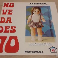 Brinquedos antigos: CATÁLOGO MUÑECAS NOVO-GAMA NOVEDADES 70, PICHI CARINA JANETTE CATINA....ORIGINAL 1970.. Lote 362177890