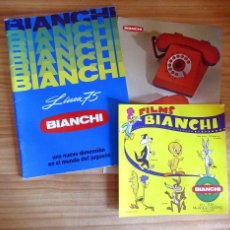 Juguetes antiguos: ANTIGUO CATALOGO DE BIANCHI + DIPTICO FILMS BIANCHI + FOLLETO TELÉFONO - AÑO 1975. Lote 366070631