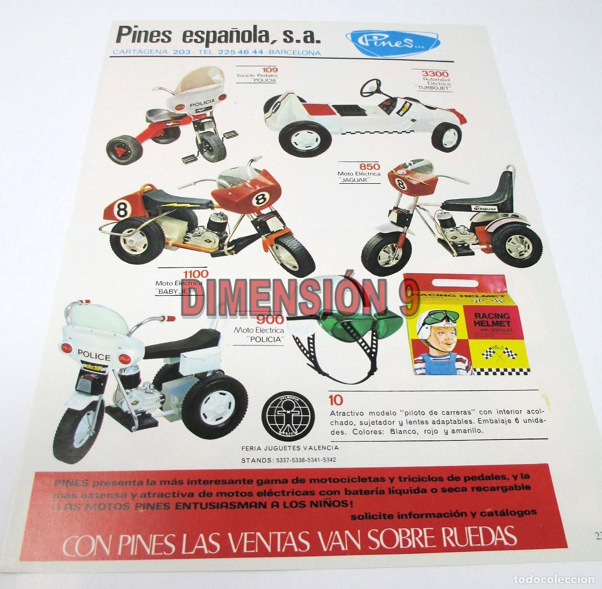 Old Toys: Publicidad (Recorte de Publicaci&oacute;n) - 30 x 22 cm - Juguetes PINES - Reverso TRIAY y CASALS de 1973