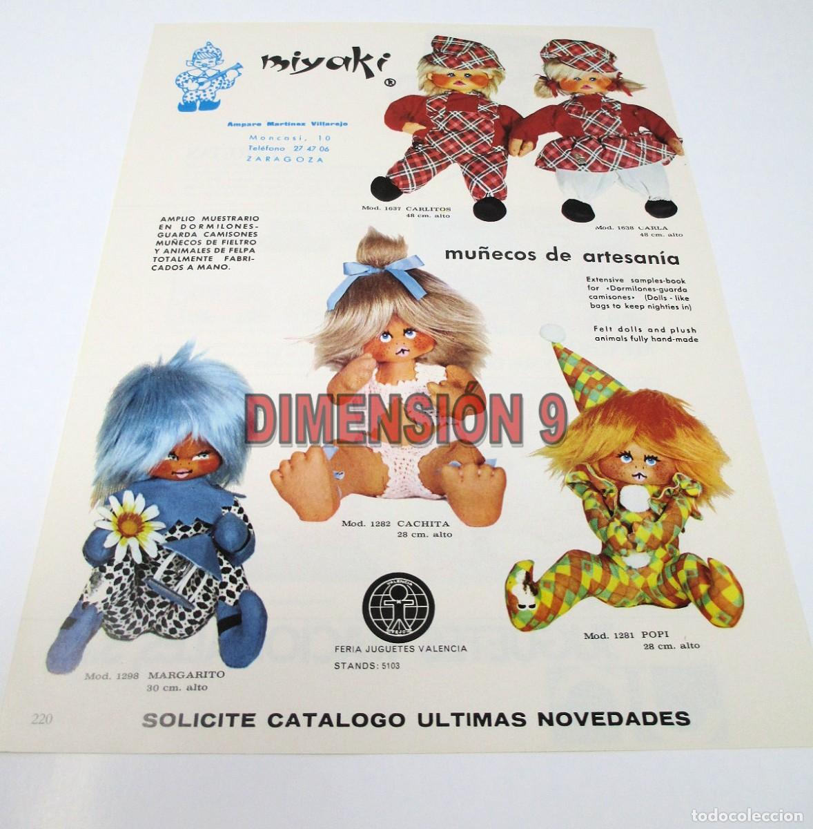Old Toys: Publicidad (Recorte de Publicaci&oacute;n) - 30 x 22 cm. Mu&ntilde;eca Miyaki y Juguetes Racionales de 1973