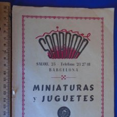 Juguetes antiguos: (CAT-230100)CATÁLOGO MINIATURAS Y JUGUETES MIGUEL SANROMÀ. NÚM 12. AGOSTO 1956. Lote 389591394