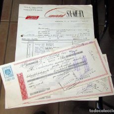 Juguetes antiguos: ANTIGUA FACTURA Y RECIBO BANCARIO DE COMERCIAL SAMEFA - 1963 - COCHES DE PAYA, RICO...