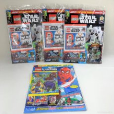 Juguetes antiguos: LOTE REVISTAS PRECINTADAS + FIGURAS - 3 LEGO STAR WARS Nº 93 + LEGO MARVEL SPIDERMAN Nº3. Lote 396518939