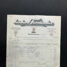 Juguetes antiguos: FACTURA DE JUGUETES. ISIDORO FERNANDEZ. FABRICA DE JUGUETES. BARCELONA. 1957. Lote 401568119