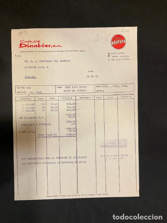Jouets Anciens: FACTURA DE JUGUETES. CARLOS DINNBIER. JUGUETES BREKAR. 1974. VALENCIA.