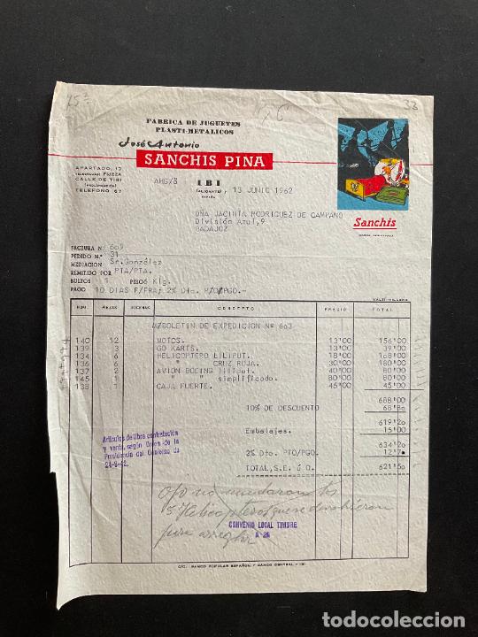 Brinquedos antigos: FACTURA DE JUGUETES. JOSE ANTONIO. SANCHIZ PINA. JUGUETES PLASTI-METALICOS. 1962 IBI ALICANTE