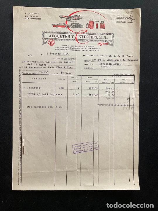Brinquedos antigos: FACTURA DE JUGUETES. JUGUETES Y ESTUCHES. JUGUETESTUCHES. IBI. ALICANTE 1965