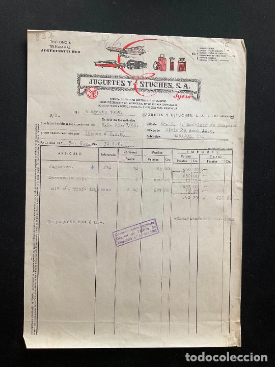 Brinquedos antigos: FACTURA DE JUGUETES. JUGUETES Y ESTUCHES. JUGUETESTUCHES. IBI. ALICANTE 1965