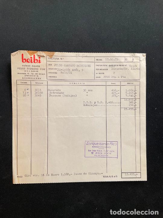 Old Toys: FACTURA DE JUGUETES. BEIBI. 1979. MU&Ntilde;ECAS. PEDRO DIUMARO POU. GRANOLLERS.