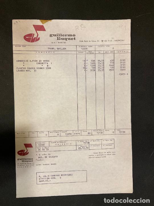 Brinquedos antigos: FACTURA DE JUGUETES. GUILLERMO LLUQUET. VALENCIA 1979
