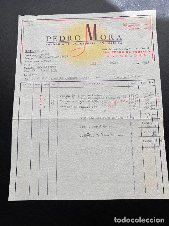 Old Toys: FACTURA DE JUGUETES. PEDRO MORA. TORNER&Iacute;A Y JUGUETER&Iacute;A EN MADERA. SAN PEDRO DE TORNELL&Oacute;, 1964