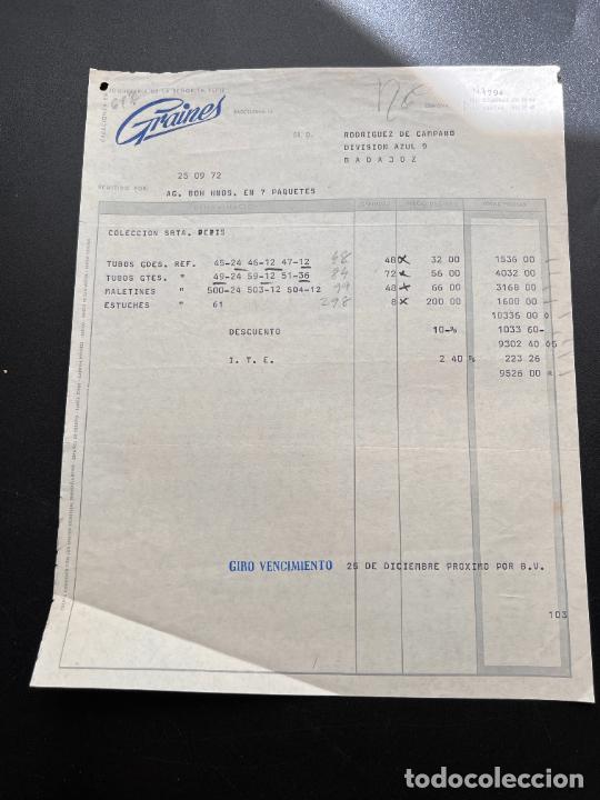 Old Toys: FACTURA DE JUGUETES. CREACIONES EN JUGUETER&Iacute;A DE LA SRTA. PEPIS GRAINES. BARCELONA, 1972