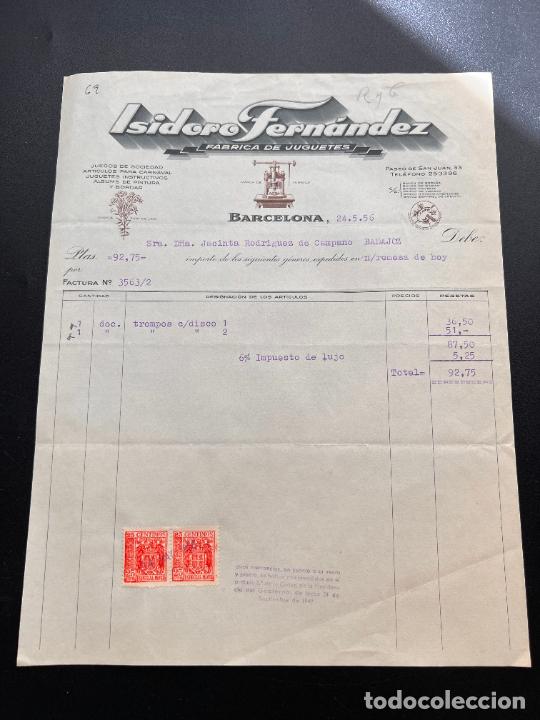Old Toys: FACTURA DE JUGUETES. ISIDORO FERN&Aacute;NDEZ. F&Aacute;BRICA DE JUGUETES. BARCELONA, 1956