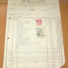 Juguetes antiguos: ANTIGUA FACTURA DE P. RUENSA OLIVA - AÑO 1959 - FIGURAS DE GOMA VARIADAS