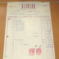 Juguetes antiguos: ANTIGUA FACTURA DE REGUERA EDICIONES Y CREACIONES - AÑO 1959 - CARTONES FUTBOLISTAS, COCHES...