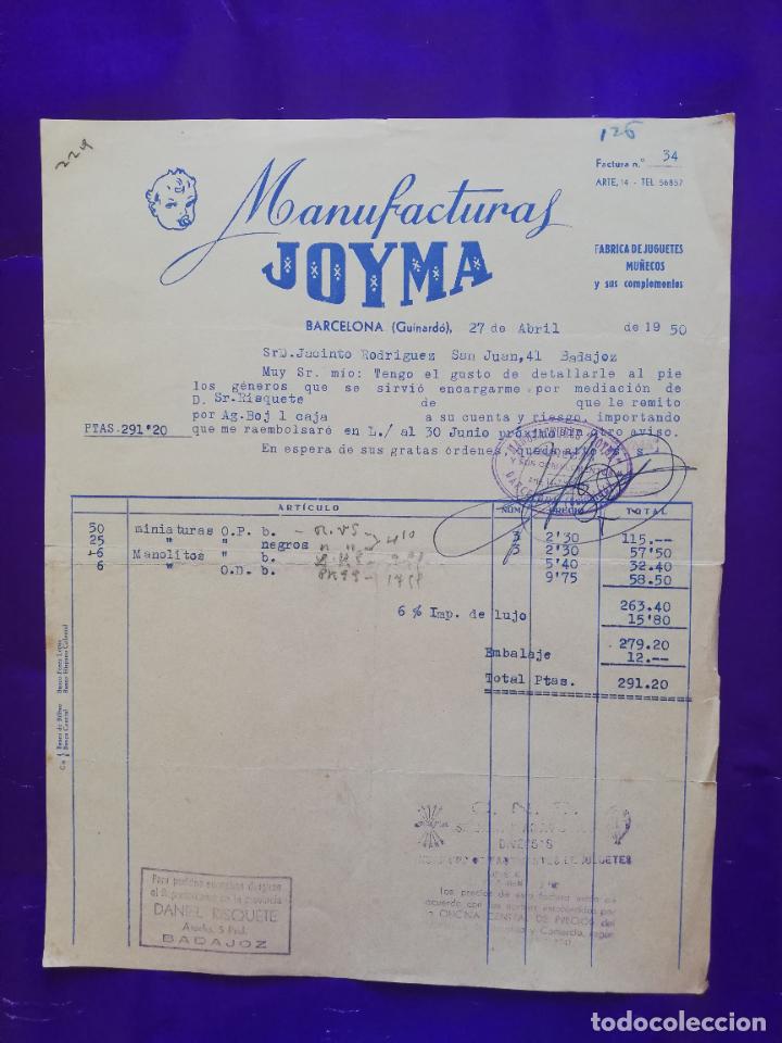 Old Toys: FACTURA DE JUGUETES. FABRICA DE JUGUETES. JOYMA. BARCELONA, 1950.