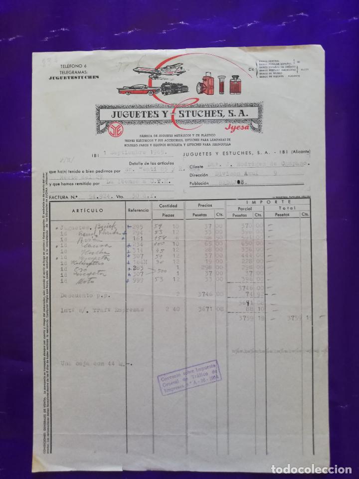 Old Toys: FACTURA DE JUGUETES. JYESA. JUGUETES Y ESTUCHES, S. A. IBI, ALICANTE, 1965.