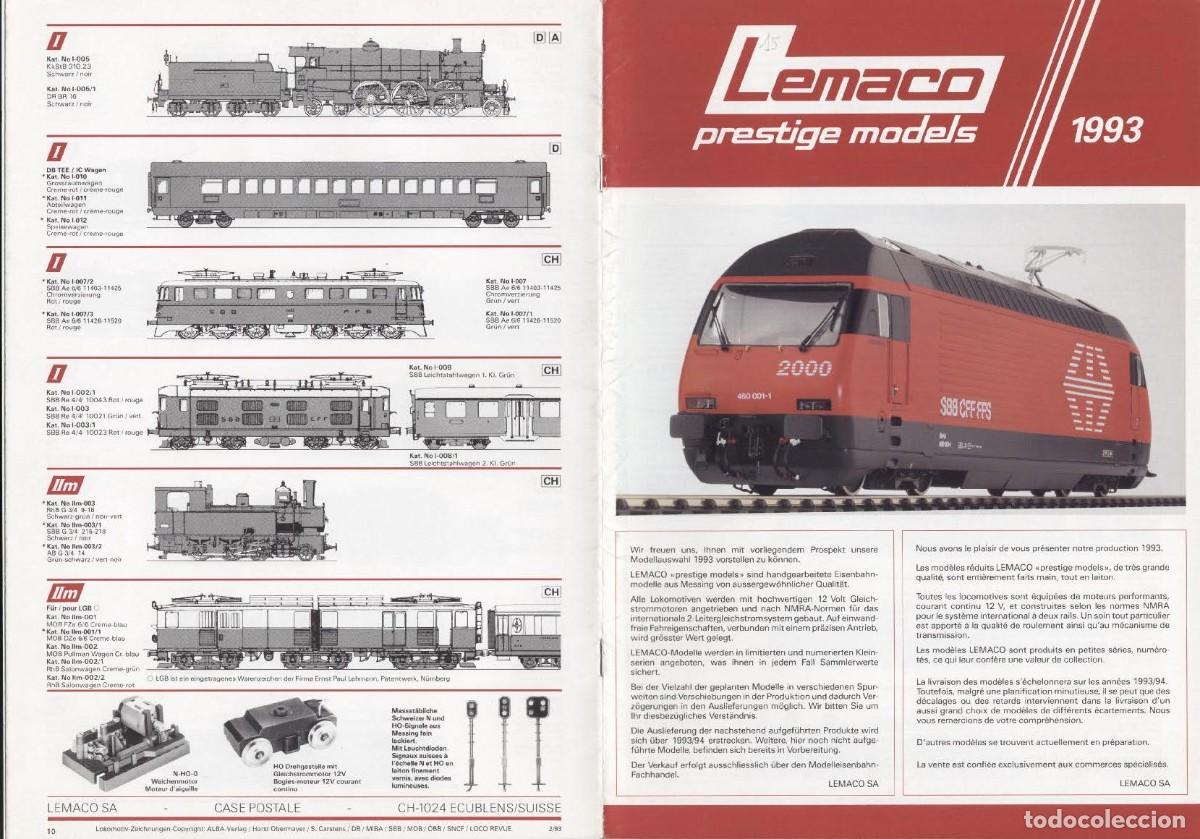 Juguetes antiguos: cat&aacute;logo LEMACO Prestige Models 1987 Infoblatt Programme - en alem&agrave;n y franc&eacute;s - Foto 1