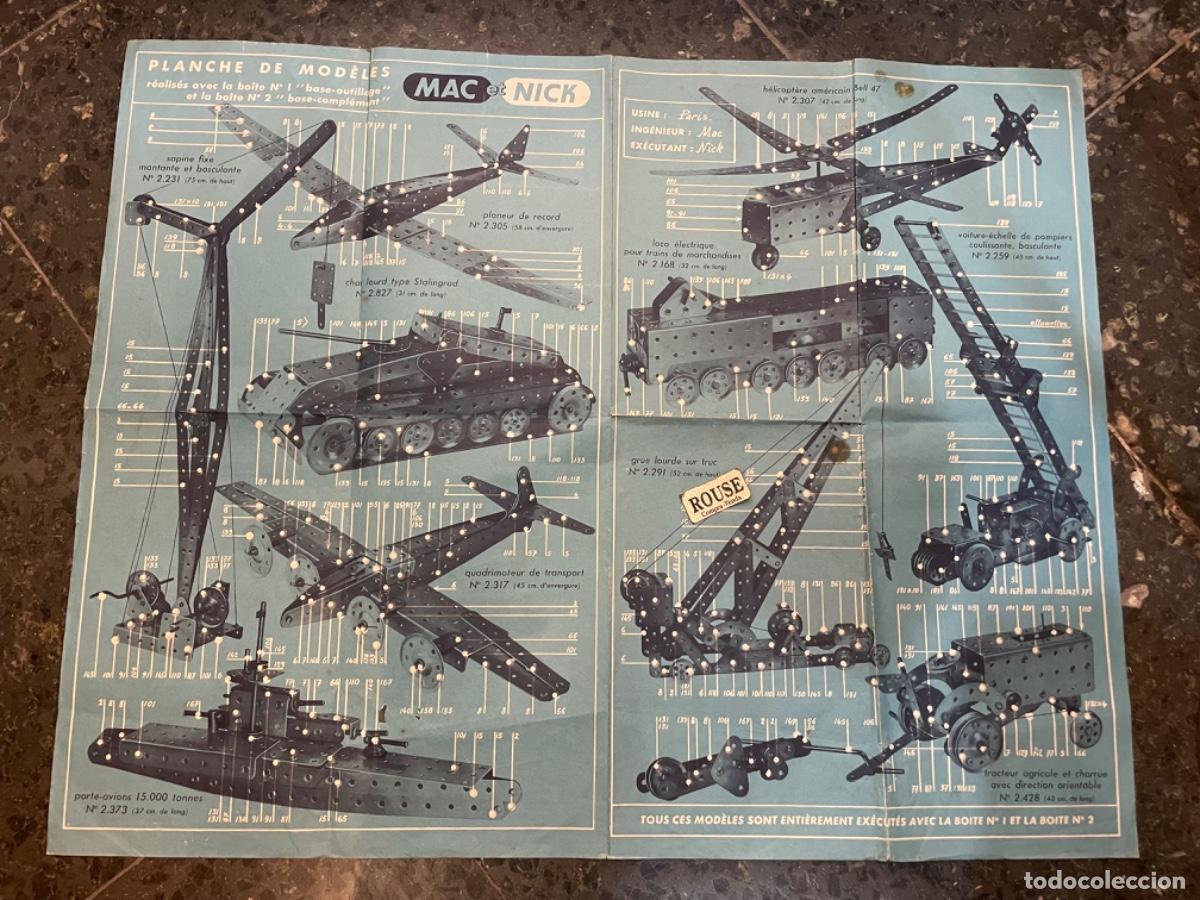 Juguetes antiguos: JUGUETES - LAMINA CATALOGO CHAPA PERFORADA - PLANCHE DE MOD&Egrave;LES MAC ET NICK - DESPLEGADO 55X43CM.